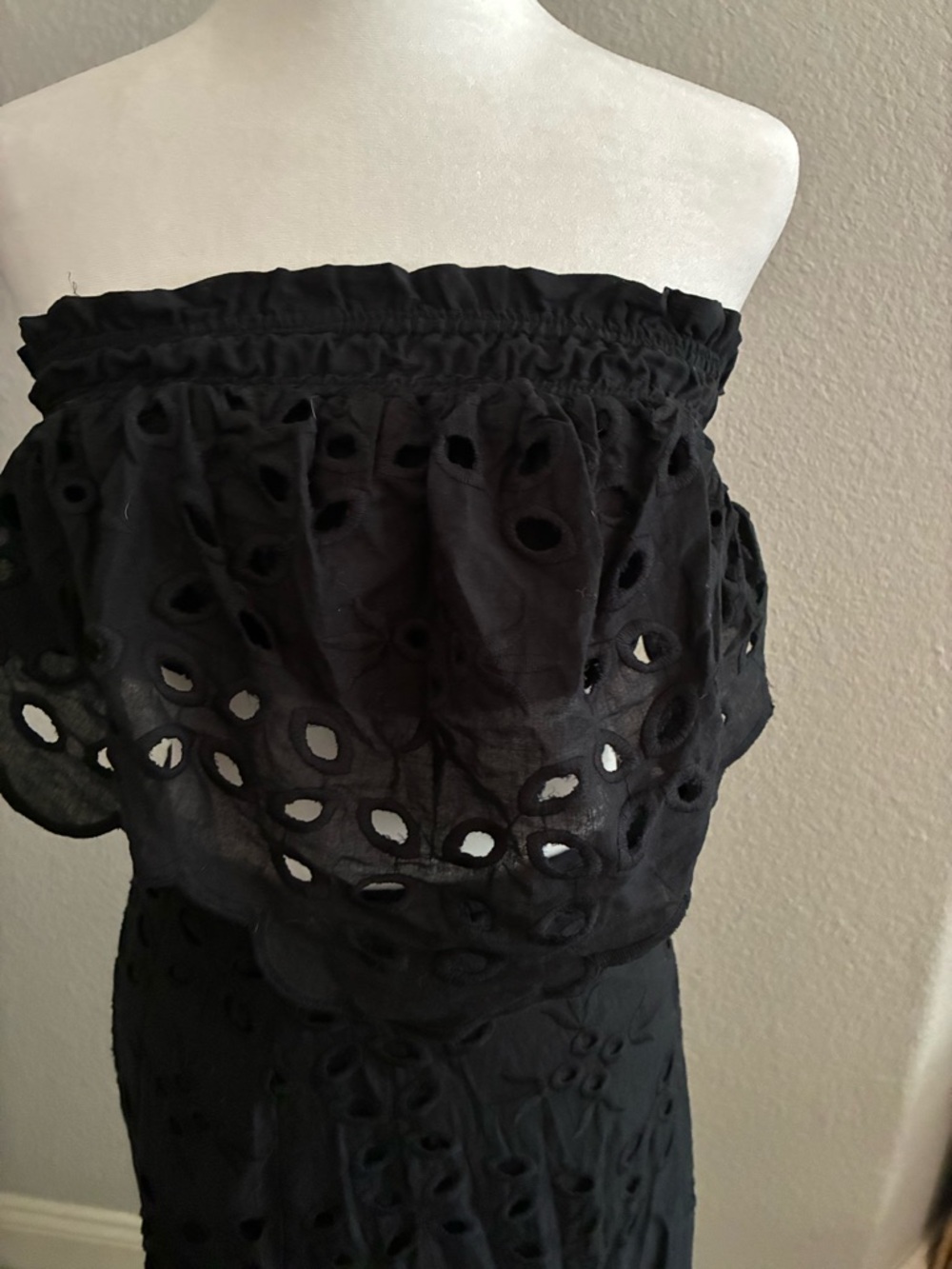 Luxxel Black Eyelet Maxi Skirt & Crop Top- top is a small and skirt is a medium - Picture 7 of 7